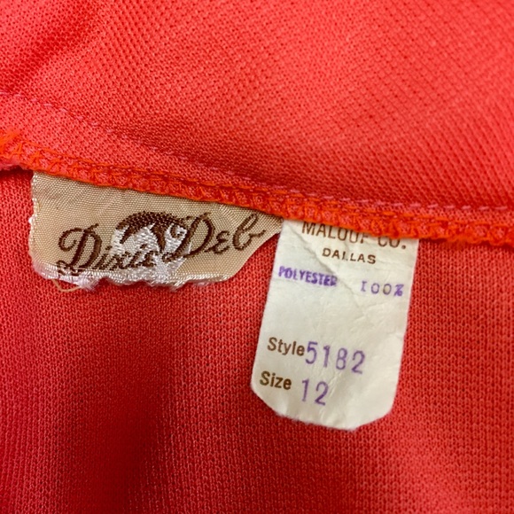 🍊 “DIXIE DEB” Mod orange VINTAGE dress! - Picture 2 of 6